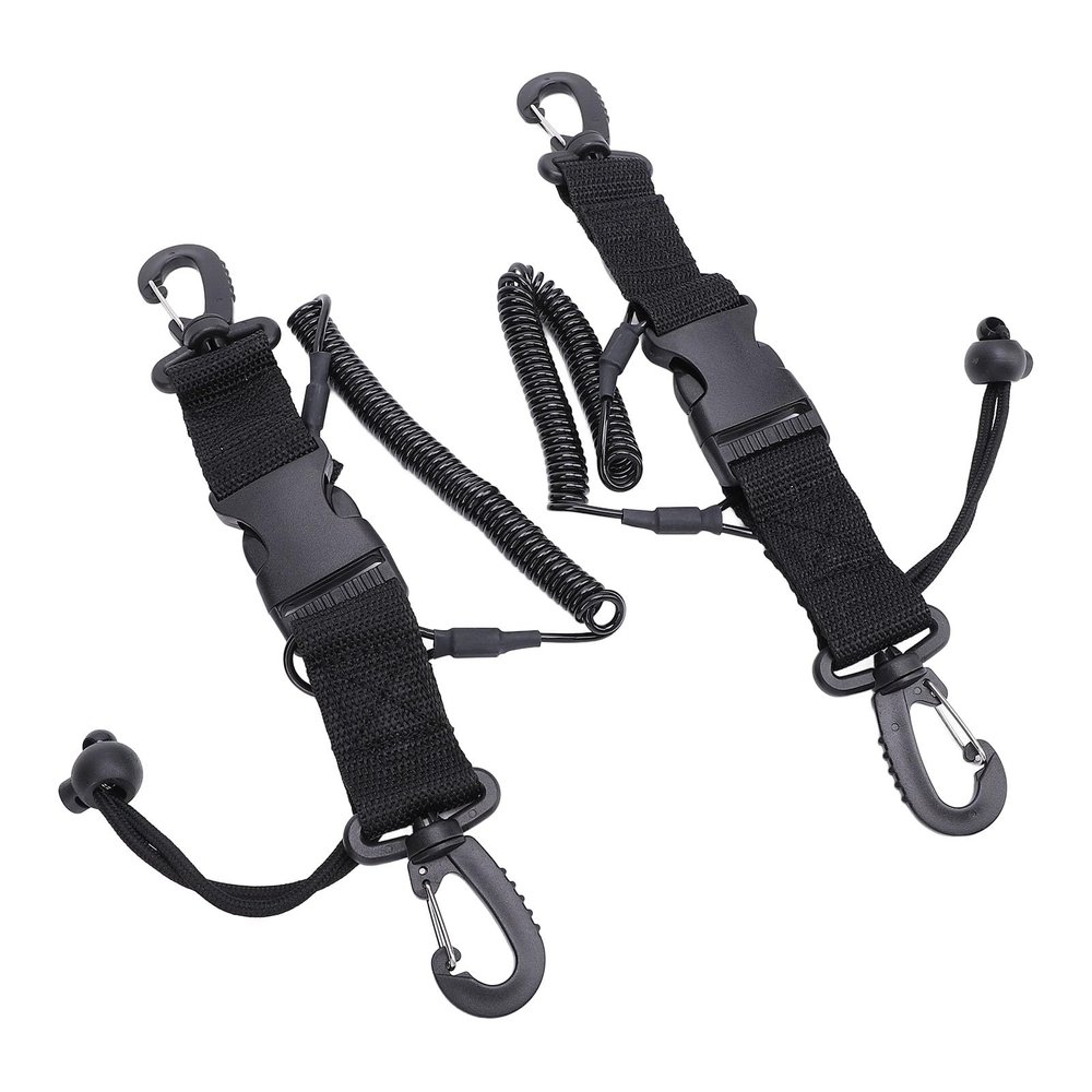 2 Pack Scuba Diving Lanyard, Spring Coil Nylon Rope, Scuba Diving Lanyard, Nylon Rope with Quick Release Buckle, Heavy Duty Stainless Steel Spring Coiled Lanyard, for Camera and