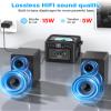 Greadio Stereo System for Home with Boombox CD and Cassette Player Combo, 40W Home Stereo System with Bluetooth, FM Radio/USB/TF/AUX/Remote Control, Detachable Wooden Bookshelf Speakers view 2