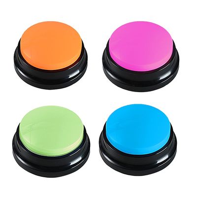 4 Color Voice Recording Buttons for Dogs, 30 Second Recordable Training Buzzer Set for Pet Communication and Interactive Play with Crystal Clear Sound