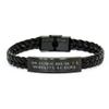 Amateur Radio Gifts from Friends - Braided Leather Bracelet for Men - Valentine's Day Unique Gifts for Him - 'Amateur Radio Isn't A Hobby. It's A Calling.' Quote view 1