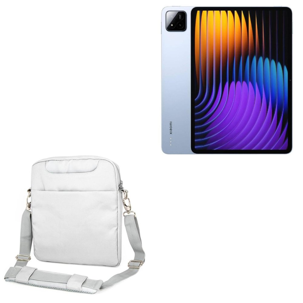 BoxWave Case Compatible with Xiaomi Pad 7 - Encompass Urban Bag, Over Shoulder Messenger Straps Handle Bag Pockets - Cool Grey