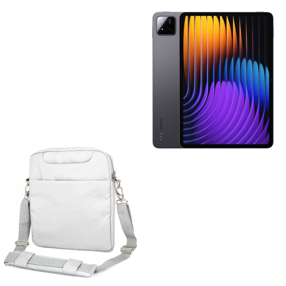 BoxWave Case Compatible with Xiaomi Pad 7 Pro - Encompass Urban Bag, Over Shoulder Messenger Straps Handle Bag Pockets - Cool Grey