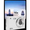 50MP AF Autofocus Camera, 4K Clarity 16x Digital Zoom Compact Point Shoot Camera Anti Shake Portable Small Camera with Fill Light for Adults and Teens (Silver) view 3