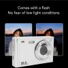 50MP AF Autofocus Camera, 4K Clarity 16x Digital Zoom Compact Point Shoot Camera Anti Shake Portable Small Camera with Fill Light for Adults and Teens (Silver) view 4