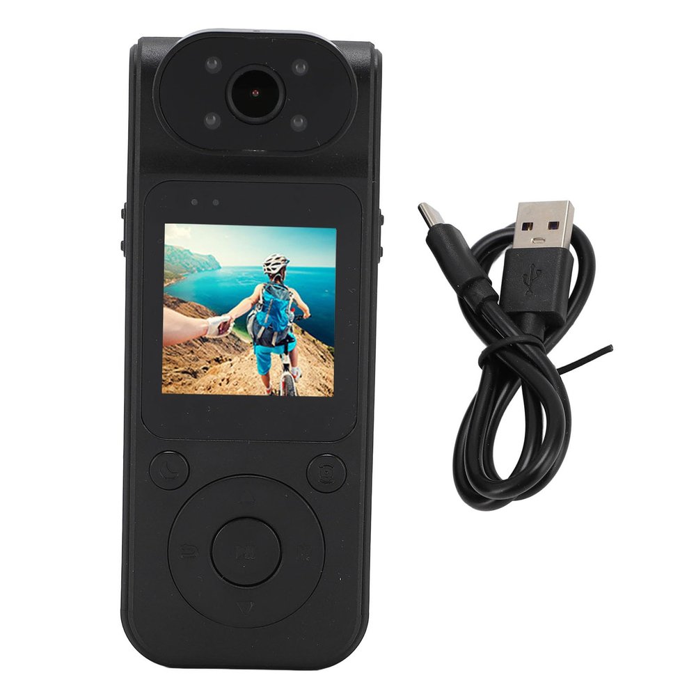 Akozon Back Clip Camcorder 4K Wide Angle Lens Rotatable Magnetic Wearable Camera Electric Bikes Motorcycles