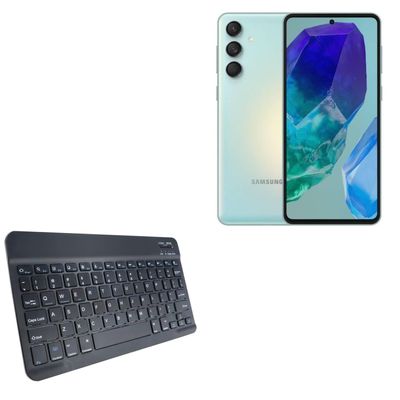 BoxWave Keyboard Compatible with Samsung Galaxy F55 - SlimKeys Bluetooth Keyboard, Portable Thin with Chiclet-Style Keys - Jet Black