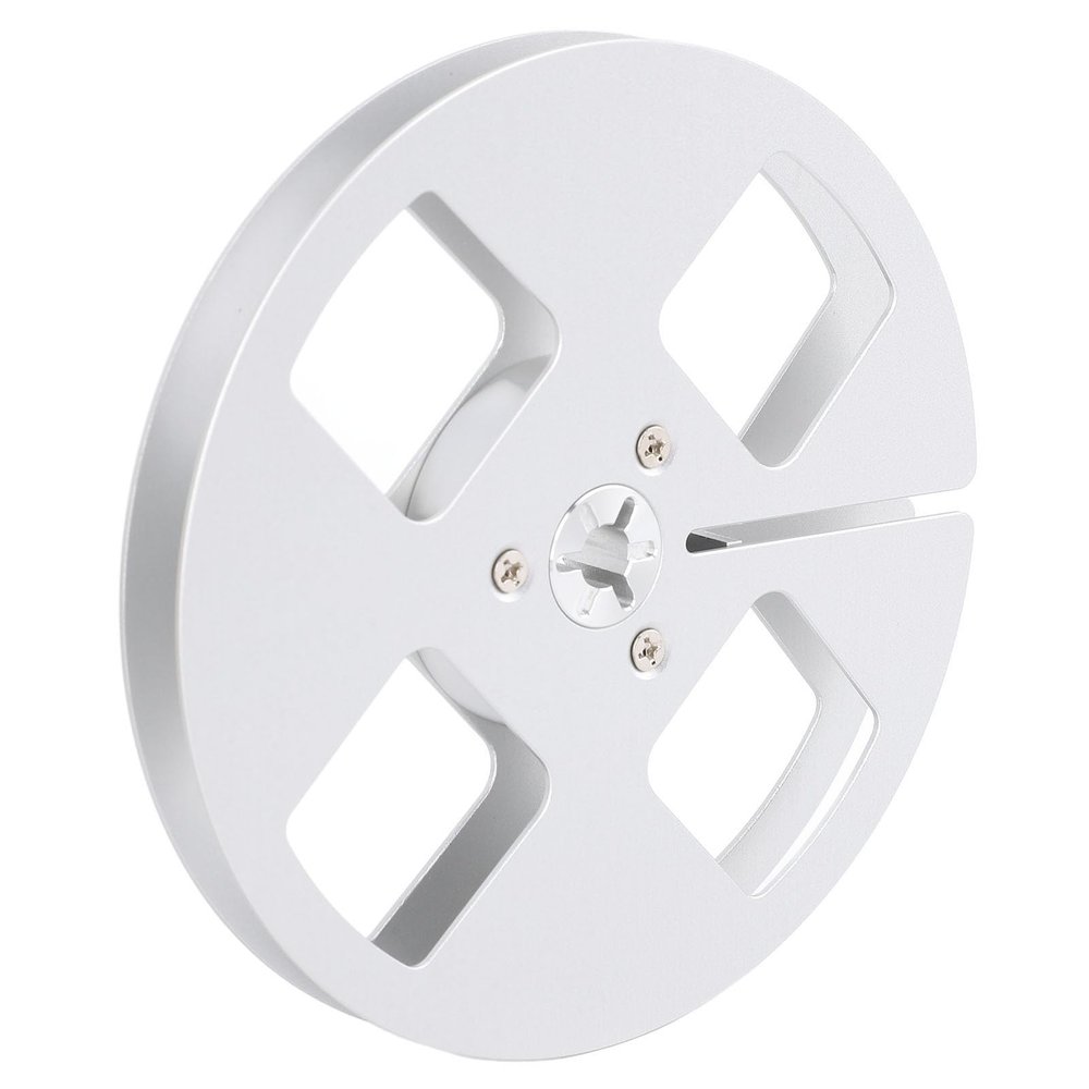 5 Inch Aluminum Alloy Sound Tape Empty Reel with 4 Hole for Studer Reel to Reel Recorder, Fits 1/4 Inch Tapes, Long Lasting, Stable, 1/4 Inch Screw Erosion (Silver)