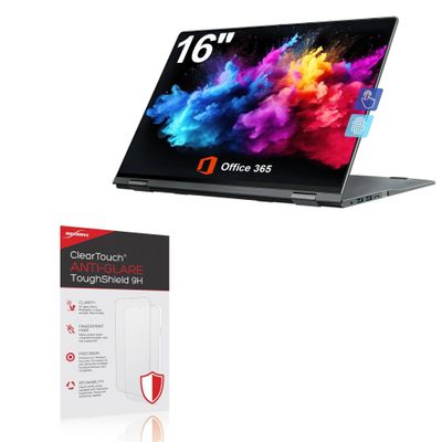 BoxWave Screen Protector Compatible with Jumper J1 Convertible Laptop (16 in) - ClearTouch Anti-Glare ToughShield 9H (2-Pack), Anti-Glare 9H Tough Flexible Film Screen Protector