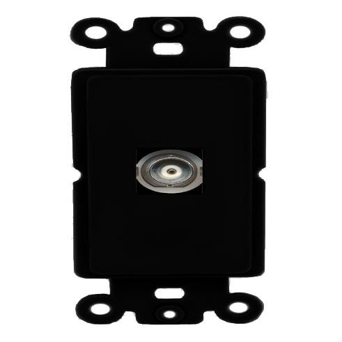 RiteAV 1 Port BNC Rocker Insert Module Wall Plate [Black]
