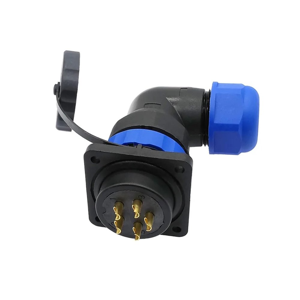 BHUPWZE SP28 Waterproof Connector IP68 Angle Connectors 2pin 3/4/5/6/7/8/9/10/12/14/16/19/22/24/26Pin Flange Socket 90 Degree Elbow(16P)