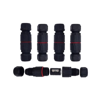 BHUPWZE 5Pcs IP68 Waterproof Connector M12 2pins Butt Plug Welding/Flame Retardant Nylon Connectors(MN12-2)