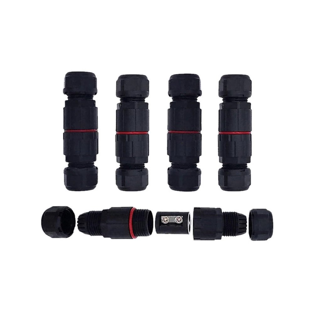 BHUPWZE 5Pcs IP68 Waterproof Connector M12 2pins Butt Plug Welding/Flame Retardant Nylon Connectors(MN12-2)