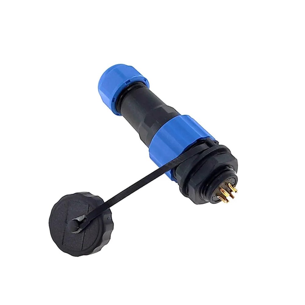 BHUPWZE SP16 Connector 2pin /3/4/5/6/7/8/9 Waterproof IP68 Male Plug/Female Socket Power Cable Connectors(Back Nut 3P)
