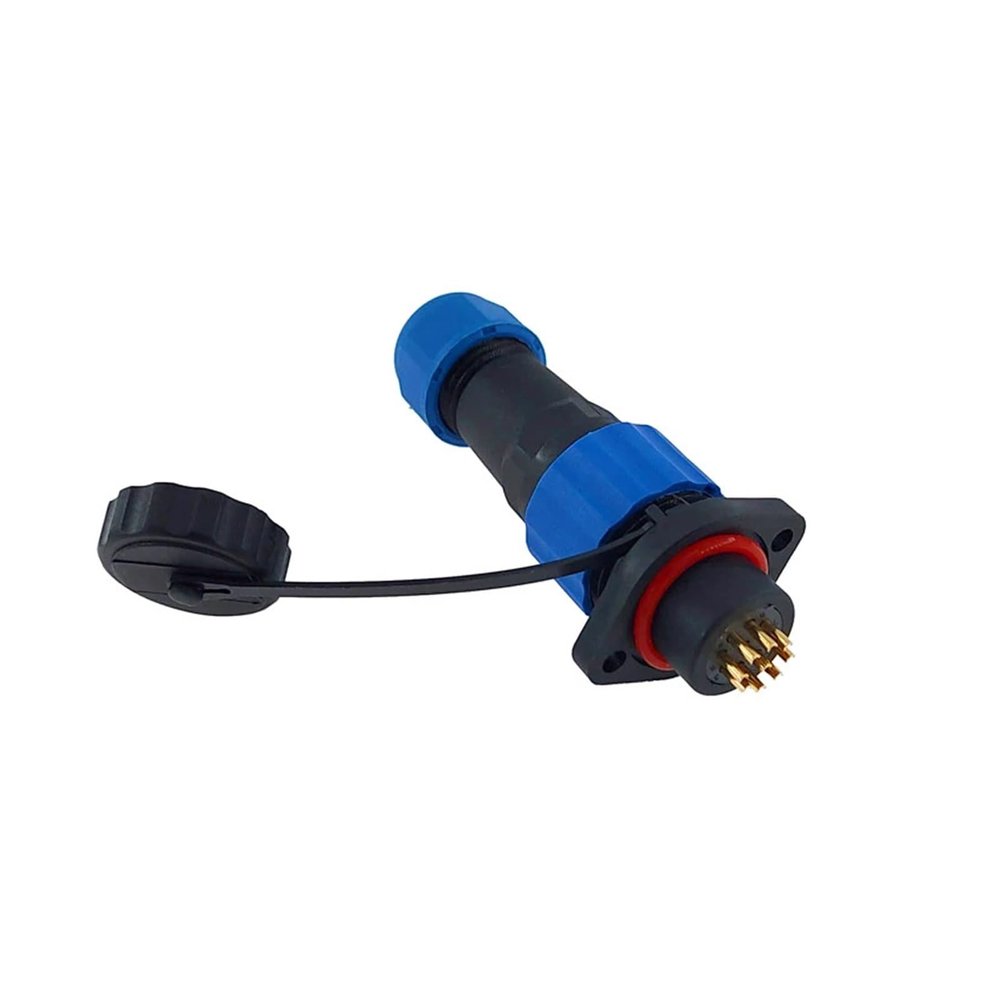 BHUPWZE SP16 Waterproof Flange Connector 2/3/4/5/6/7/8/9 Pin IP68 Power Cable Connector Male Plug/Female Socket(Flange 2P)