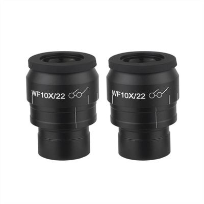 Microscope Observation 2PCS WF10X WF15X WF20X WF25X WF30X Wide Field Eyepiece for Binocular Trinocular Stereo Microscope 30MM Installation Interface(WF10-22 B)