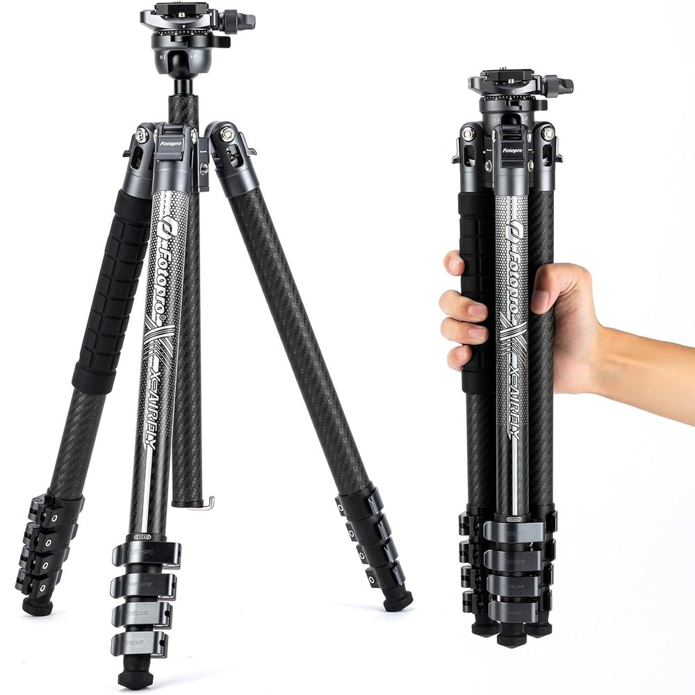 Lightweight Carbon Fiber Travel Tripod Gray
