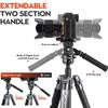 Lightweight Carbon Fiber Travel Tripod Gray view 2