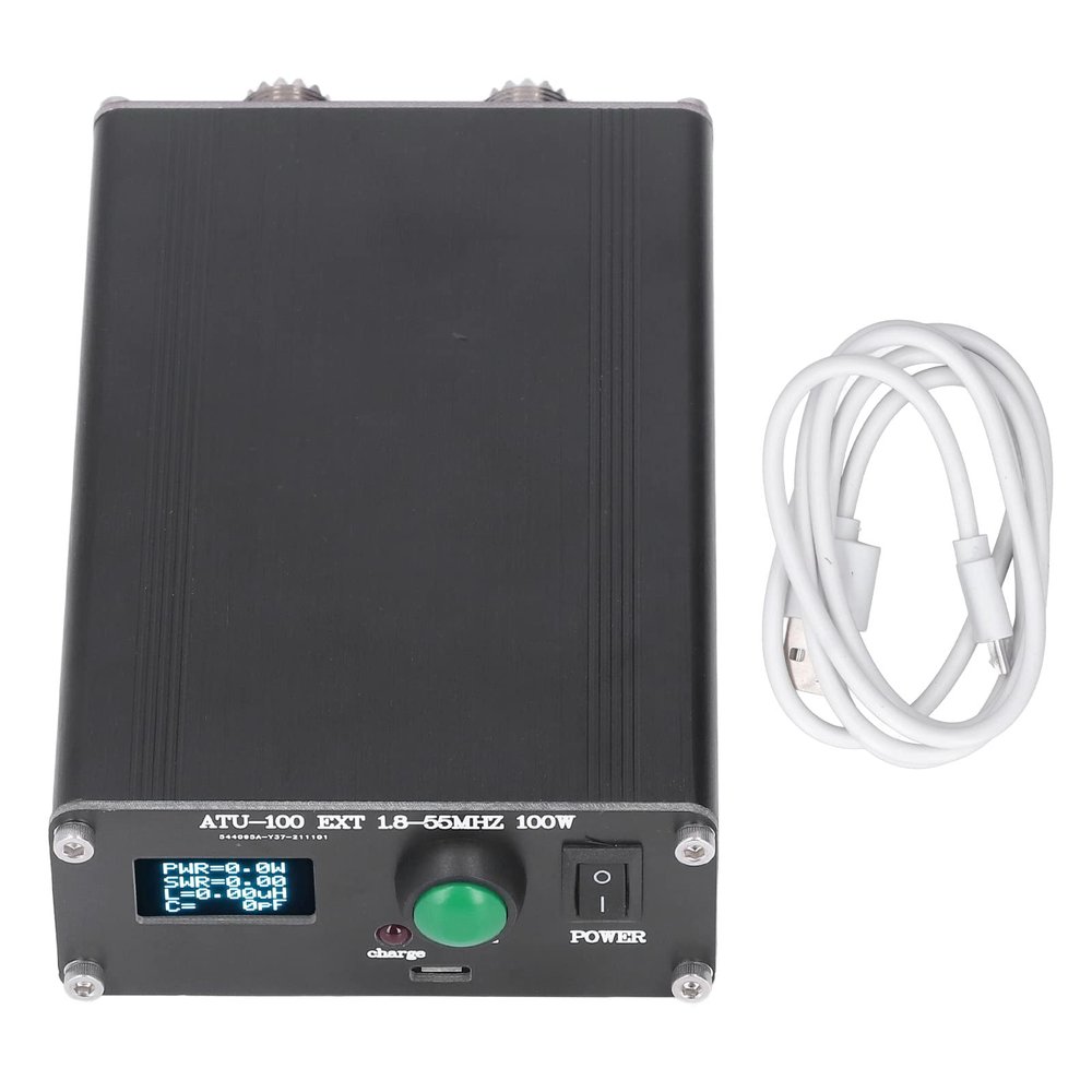 ATU100 Mini Automatic Antenna Tuner - 1.8-55MHz Coverage with OLED Display & Metal Housing, Compact for Portable/Mobile Use