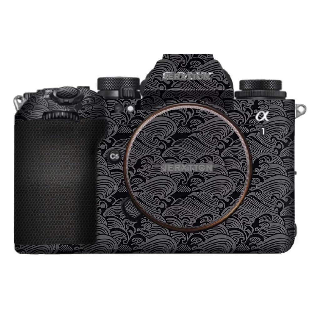 A1 II Anti-Scratch Camera Cover Skin Sticker for Sony A1 Mark II Camera Protector Film Skin Decals Alpha 1 II ILCE-1M2 (Wave Black)