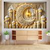 10x8 feet Eid Backdrop Banner Photography Ramadan Golden Moon Karim Holiday Party Poster Background Family Portrait Photo Zone Props view 4