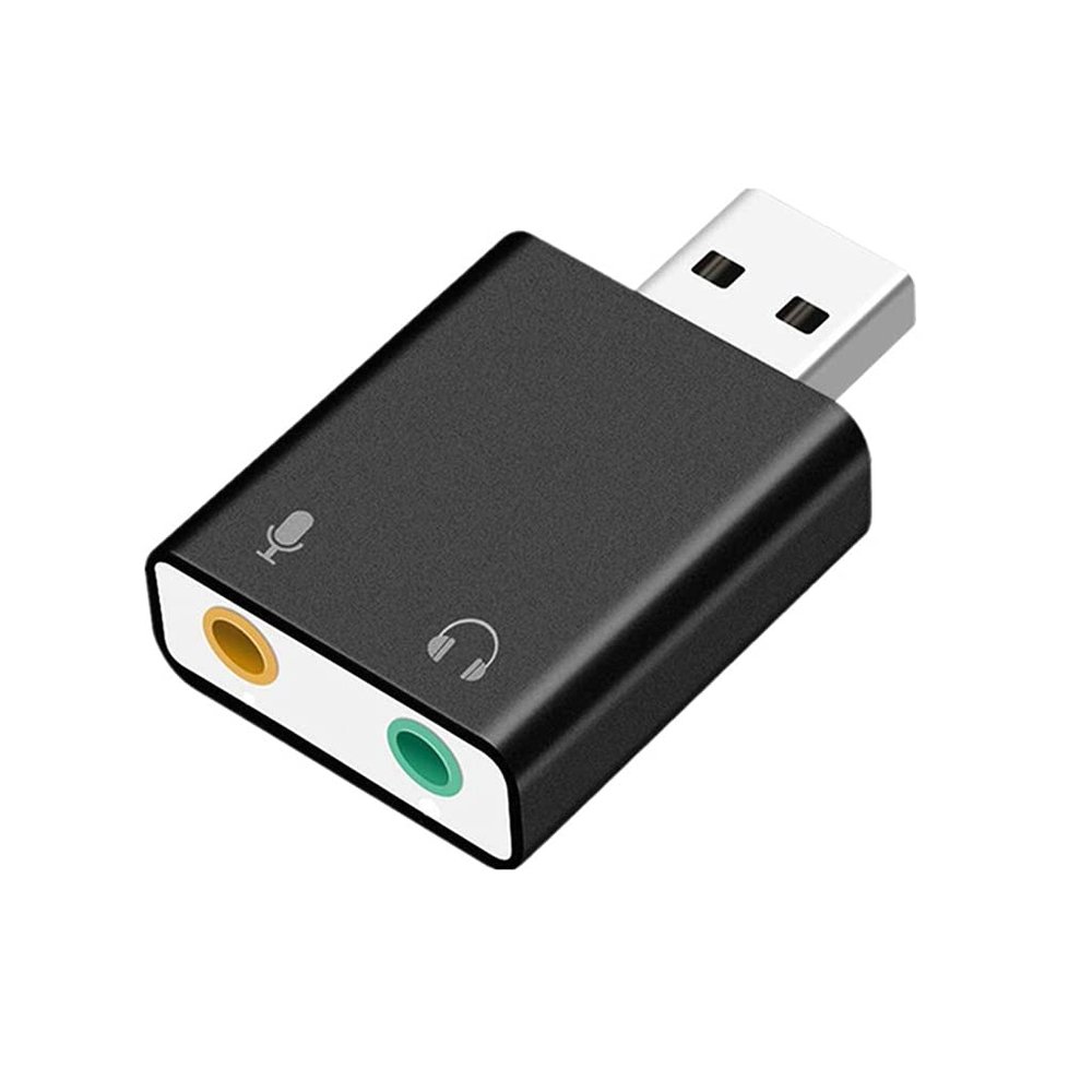 hejhncii USB External Sound Card Adapter USB to 3.5mm Headphone and Microphone Adapter Mic Stereo Sound Card