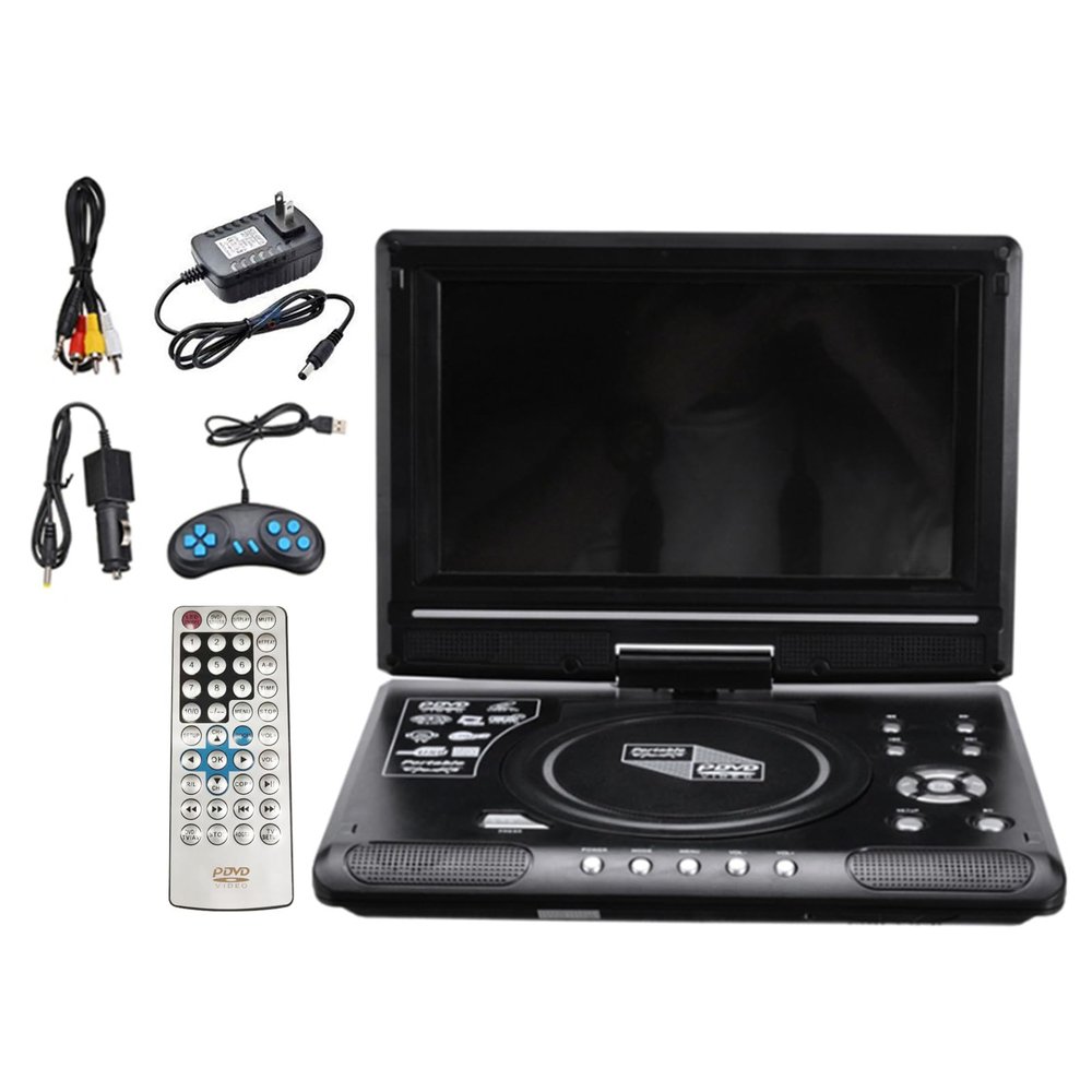 ACAGALA 9.8 Inch 16:9 Widescreen 270 Rotatable LCD Screen Home Car TV DVD Player Portable VCD Compact Disc MP3 Viewer with Game Function