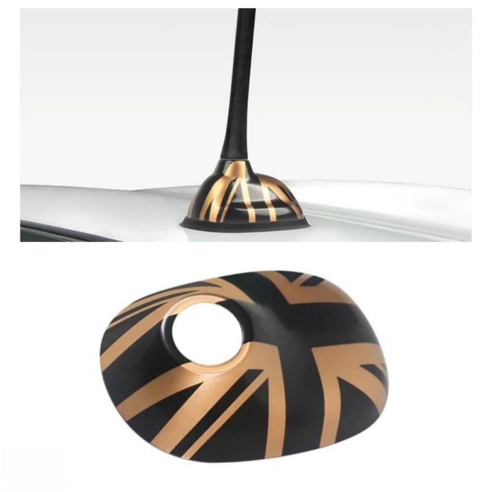 1pcs Car Antenna Decorative Shell ABS Plastic For Mini Cooper R55 R56 R60 R61 Antenna Base Protective Shell Exterior Accessories(R60R61-black gold)