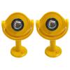 2 Pack 25mm Yellow Mini Prism with Tilting Brackets for Leica ADS109, 46-MP Replacement Surveying Peanut Prism Constant +17.5mm, Aluminum Coated view 1