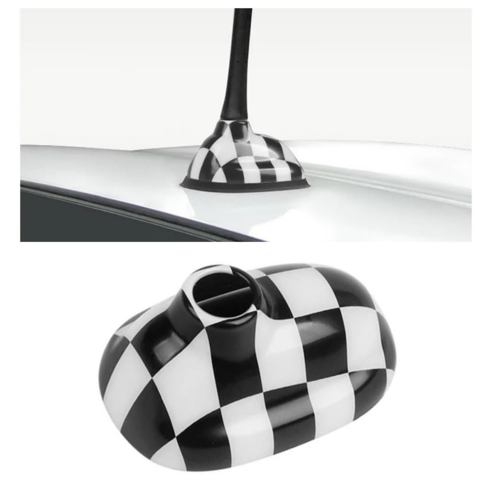 1pcs Car Antenna Decorative Shell ABS Plastic for Mini Cooper R55 R56 R60 R61 Antenna Base Protective Shell Exterior Accessories(R55R56-lattice)