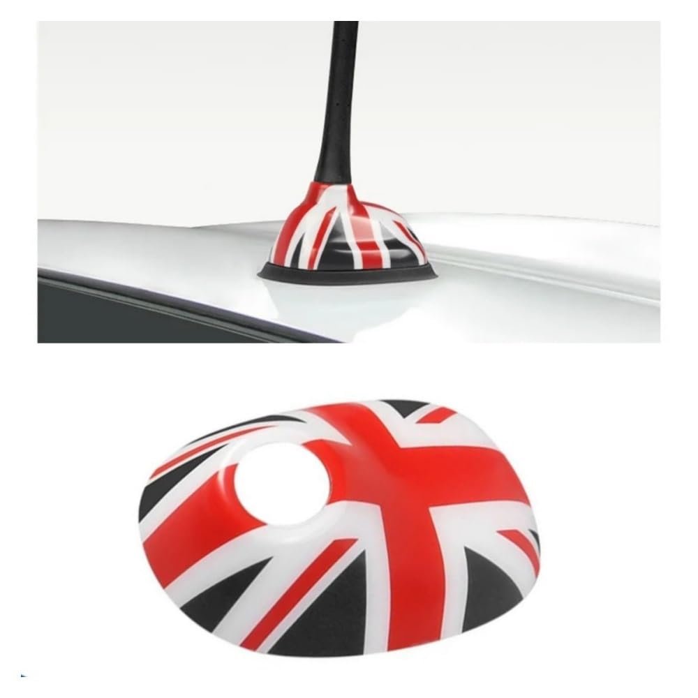 1pcs Car Antenna Decorative Shell ABS Plastic For Mini Cooper R55 R56 R60 R61 Antenna Base Protective Shell Exterior Accessories(R60R61-black red)