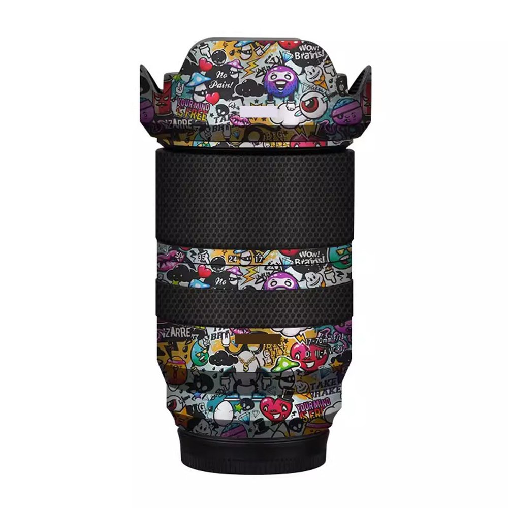 Camera Lens Sticker Coat Wrap Protective Film Body Protector Decal Skin for Tamron 17-70mm F2.8 fit for Fujifilm X Mount Camera 17-70 2.8(Graffiti White)