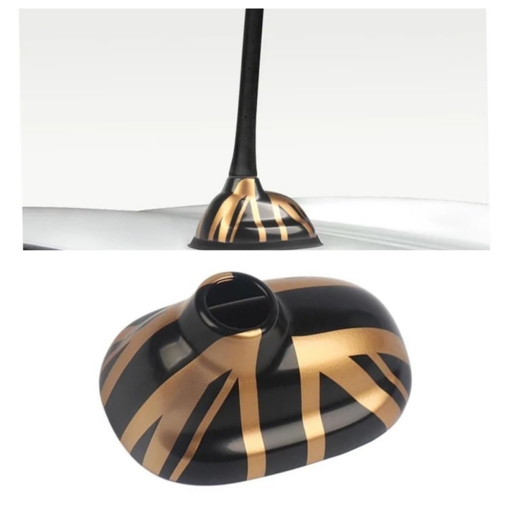 1pcs Car Antenna Decorative Shell ABS Plastic for Mini Cooper R55 R56 R60 R61 Antenna Base Protective Shell Exterior Accessories(R55R56-black Gold)