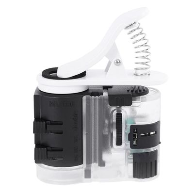 Lab Microscope Accessories 7-27X Adjustable Microscope Universal Portable Mobile Clip-Type Cellphone Microscope with LED Lamp