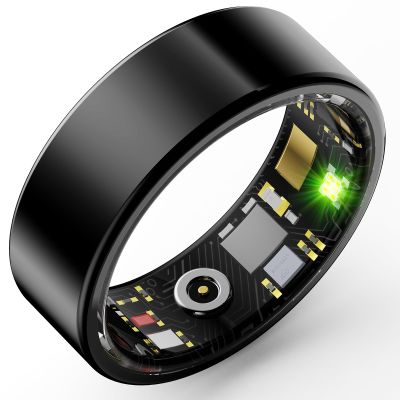 HitTopss Smart Ring, Fitness Tracking Smart Ring with Calories/Heart Rate/Blood Oxygen/Sleep Monitoring, IP68 Waterproof, No APP Subscription (Black, 9#)
