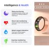 HitTopss Smart Ring, Fitness Tracking Smart Ring with Calories/Heart Rate/Blood Oxygen/Sleep Monitoring, IP68 Waterproof, No APP Subscription (Black, 9#) view 2