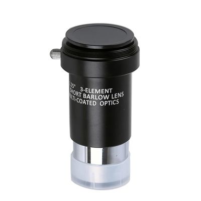 1.25 Inch 3X Barlow Lens 3-Element Optical Lens Aluminum Alloy Frame W/ M42x0.75 Camera for Astronomical Telescope