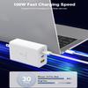 100W USB C Charger for iPhone 16,2 Pack Mac Book Fast Charging Block 3 Port(2 USB C+1 USB A)Charger Adapter with 6FT 140W USBC to USBC Braided Cable Fast Charging for iPhone 16/16 Pro/15/iPad/Mac Book view 2