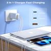 100W USB C Charger for iPhone 16,2 Pack Mac Book Fast Charging Block 3 Port(2 USB C+1 USB A)Charger Adapter with 6FT 140W USBC to USBC Braided Cable Fast Charging for iPhone 16/16 Pro/15/iPad/Mac Book view 3