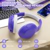 ATTACK SHARK G300 Wireless Over-Ear Headphones with Active Noise Cancelling,Bluetooth 5.3,40H Playtime,Deep Bass HD Stereo Sound,Built-in Mic,Comfortable Design for Travel/Home Office/Gaming(Purple) view 2