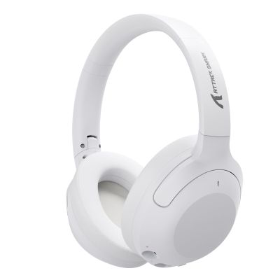 ATTACK SHARK G300 Wireless Over-Ear Headphones with Active Noise Cancelling,Bluetooth 5.3,40H Playtime,Deep Bass HD Stereo Sound,Built-in Mic,Comfortable Design for Travel/Home Office/Gaming (White)