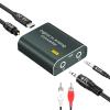 Digital to Analog Audio Converter,192kHz DAC Converter Digital Optical to Dual Analog 3.5mm AUX Audio Adapter with Optical Cable 3.5 Audio Cable and 3.5 to RCA Cable view 1