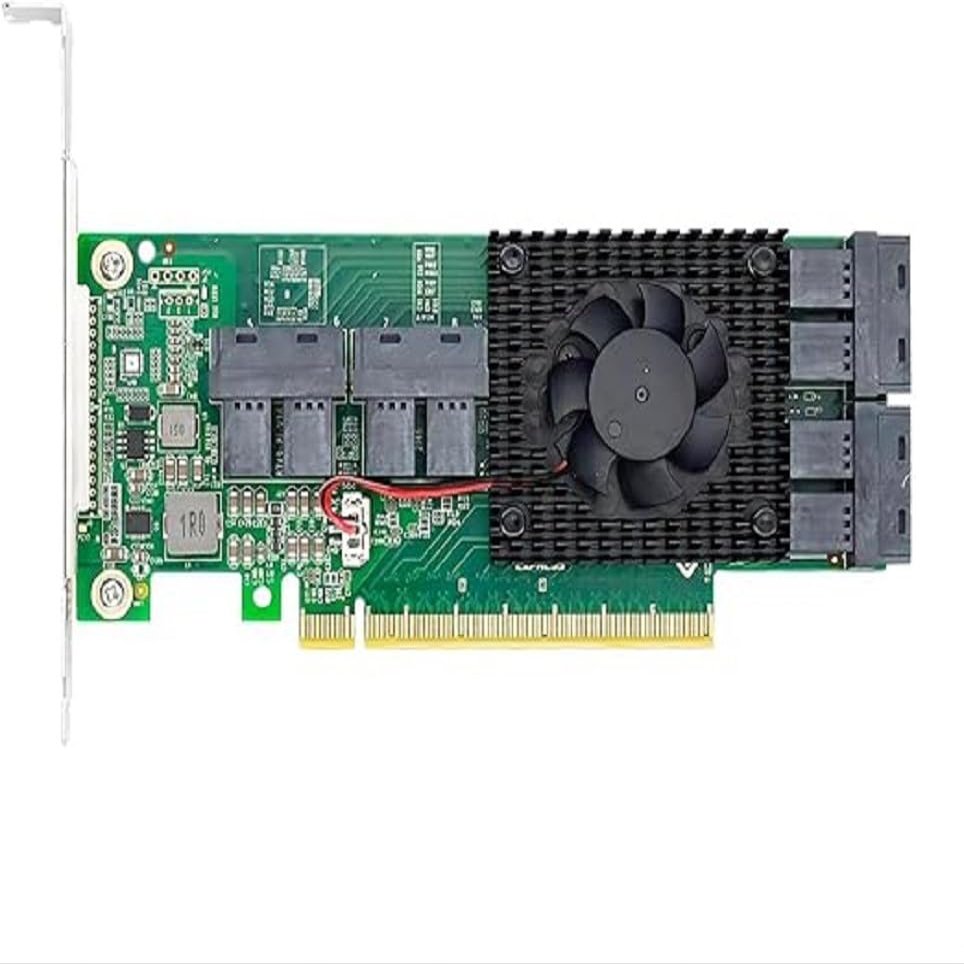 8 Port U.2 to PCIe x16 SFF-8643 NVMe SSD Adapter with Heatsink-NV9349-8I/NV9348-8I