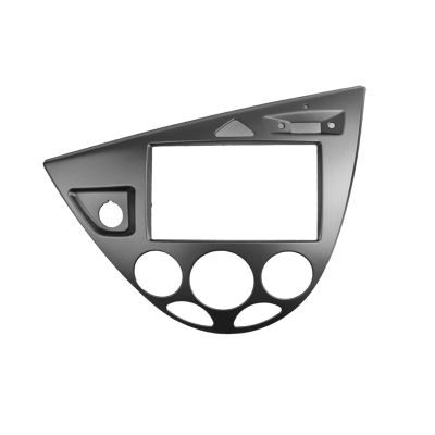 Apply Double 2 Din Stereo Panel Fascia Radio DVD Frame CD Bezel Refitting Installation Trim Kit Compatible for Ford Focus Fiesta(LHD Silver)