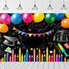 Kindergarten Graduation Backdrop for Photoshoot Kids Children Celebration Party Banner Decor Graduation Prom Background Children's Blackboard Pencil Congrats Grad Background (6X4FT) view 1