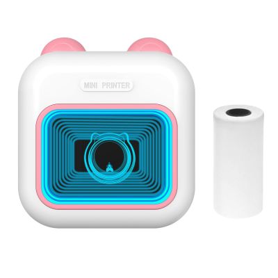Irfora Mini Pocket Thermal Instant Photo Printer 7-Color LED Label Hine BT Wireless Connect Compatible with Android or iOS APP Port Receipt Label Memo Sticker Notes Lists Scrapbook DIY