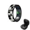 Taoke Smart Ring Health Fitness Health Tracker with Heart Rate, Blood Oxygen, Sleep Tracker, Steps Tracker, IP68 Waterproof Fitness Ring with Charging Base (Black, 11) view 1