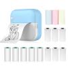 Irfora Mini Thermal Printer Multifunction Portable Sticker Instant Photo Inkless Printing Port BT Connection for Smartphone with 9 Paper Rolls 57mm + 5 Self-Adhesive Paper Rolls Compatible with iOS view 1