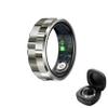 Taoke Smart Ring, Health Fitness Tracker with Heart Rate Blood Oxygen Sleep Tracker Steps Tracker IP68 Waterproof Fitness Ring with Charging Base (Silver, 9) view 1