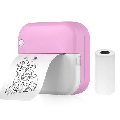 Irfora Mini Thermal Printer Multifunction Portable Sticker Instant Photo Inkless Printing Port BT Connection for Smartphone with 1 Paper Roll 57mm Compatible with iOS Android System for Picture