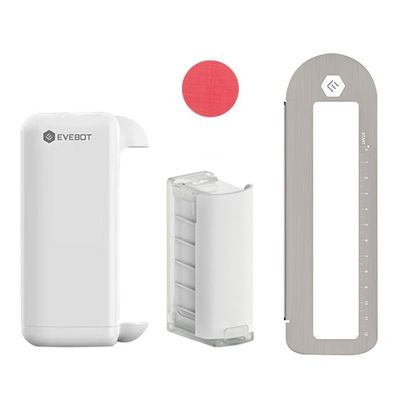 PrintPods Handheld Printer Mini Portable Inkjet Tattoo Printer with Skin-Friendly Red Ink Cartridge BT Function APP Control Compatible with Android/iOS Smartphone Print on Paper Gift Card Wood